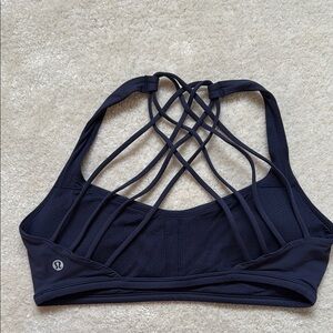 lululemon athletica Free to Be - Navy Blue Strappy Sports Bra 10